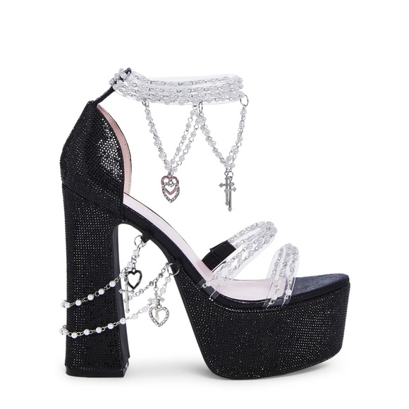 Sugar thrills holy revelation sparkly black heels - Picture 2 of 5